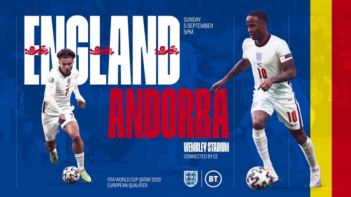 Video kết quả Anh 4-0 Andorra, vòng loại World Cup 2022