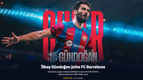 Chính thức! Gundogan gia nhập Barca