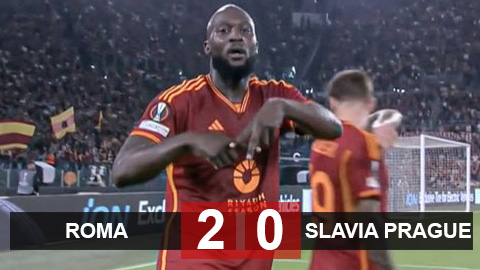 Kết quả Roma 2-0 Slavia Prague: Lukaku không thể ngừng ghi bàn