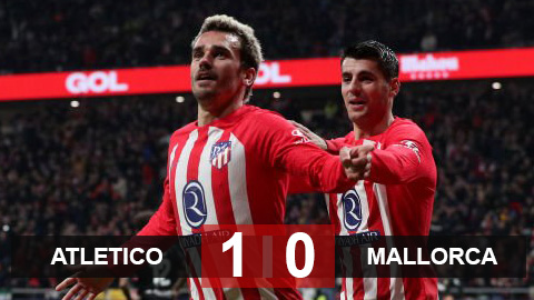 Kết quả Atletico 1-0 Mallorca: Atletico đẩy Barca xuống thứ 4