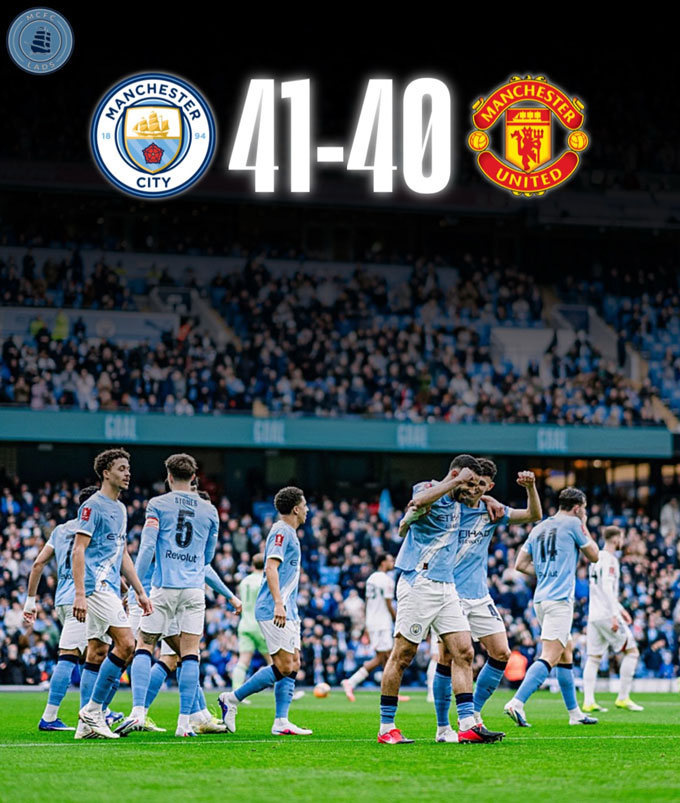 Man City 'cà khịa' MU sau chiến thắng trước Salford tại FA Cup