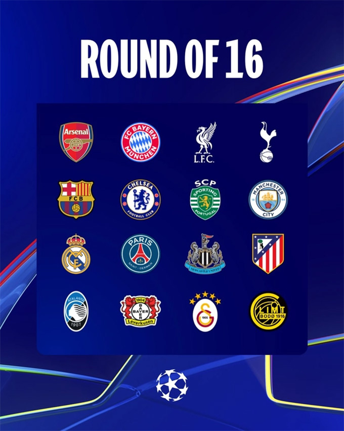 Xác định 16 đội bóng vào vòng 1/8 Champions League 2025/26