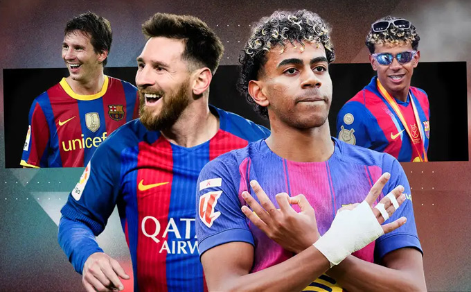 Lamine Yamal và Lionel Messi: Từ bức ảnh tắm em bé đến cuộc đua danh hiệu GOAT?