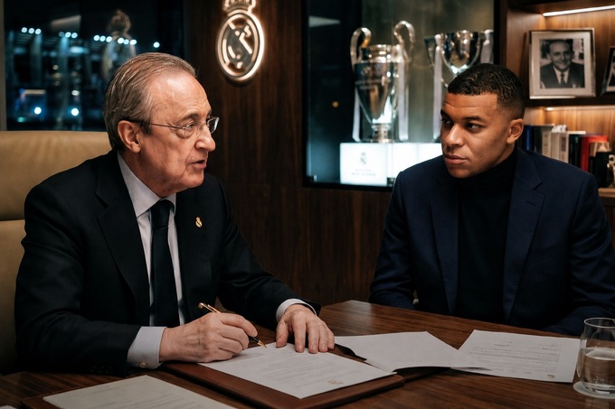 Real Madrid: chủ tịch Perez gặp riêng để cảnh cáo Mbappe