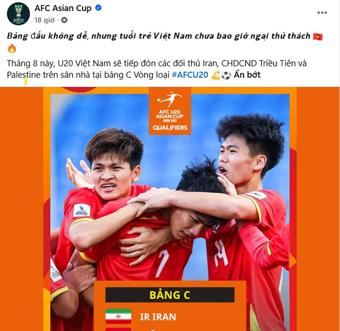 AFC nhận định bất ngờ về U20 Việt Nam