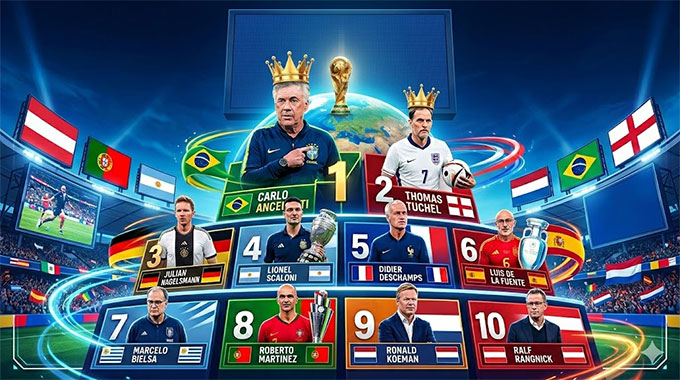 Top 10 HLV tại World Cup 2026: Thomas Tuchel chỉ đứng thứ 2