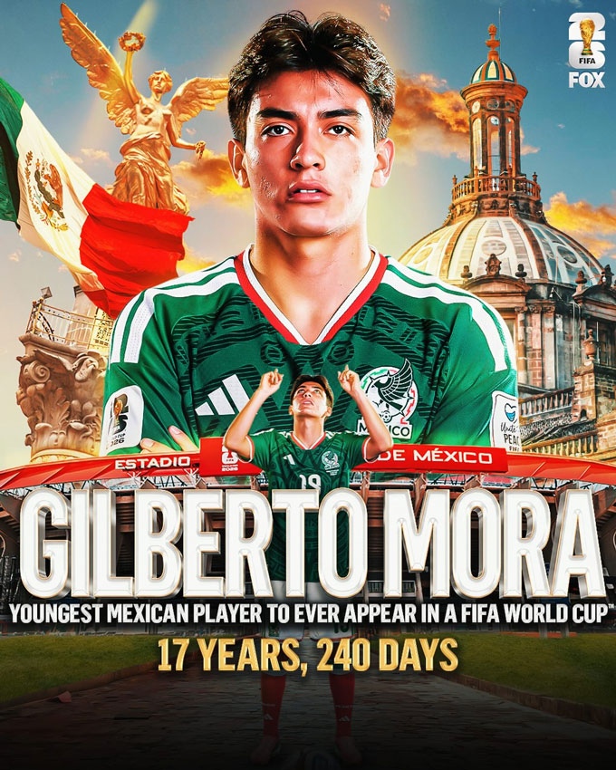 Gilberto Mora đi vào lịch sử World Cup ở tuổi 17