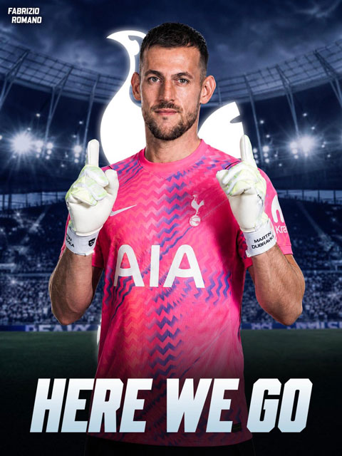 Tottenham chiêu mộ thủ môn kỳ cựu Martin Dubravka