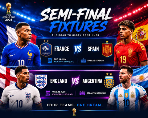 World Cup 2026 lập kỷ lục chưa từng có với 2 cặp bán kết trong mơ