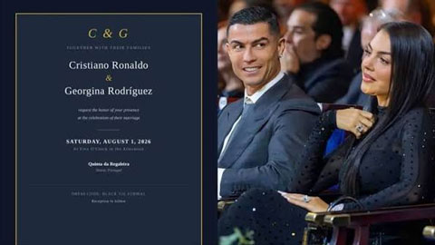Xôn xao thiệp mời cưới bí ẩn của Cristiano Ronaldo