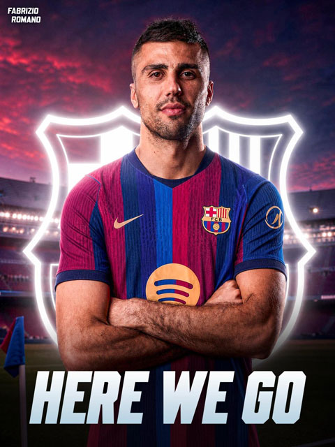 Barca đạt thỏa thuận chiêu mộ Rodri từ Man City với giá 76,5 triệu euro