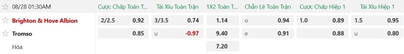 Nhận định, Soi kèo Brighton vs Tromso 1h30 ngày 28/8: Chủ nhà thắng lớn - Ảnh 2